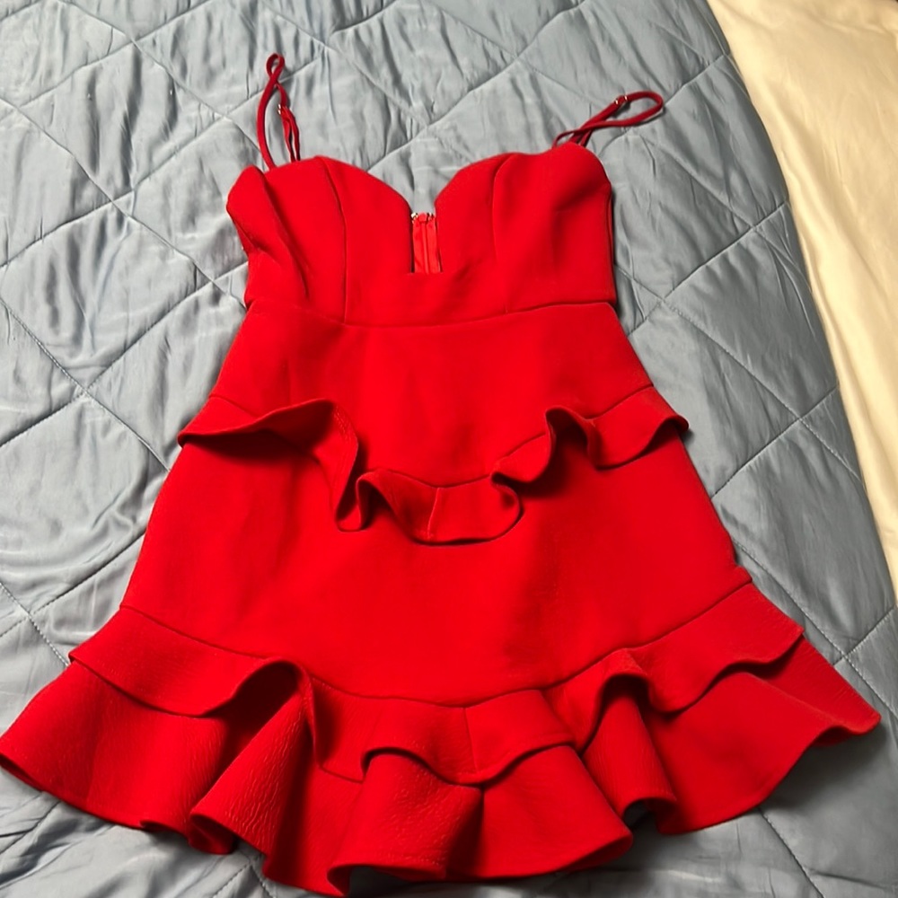 Hello Molly Red Ruffle Mini Dress
